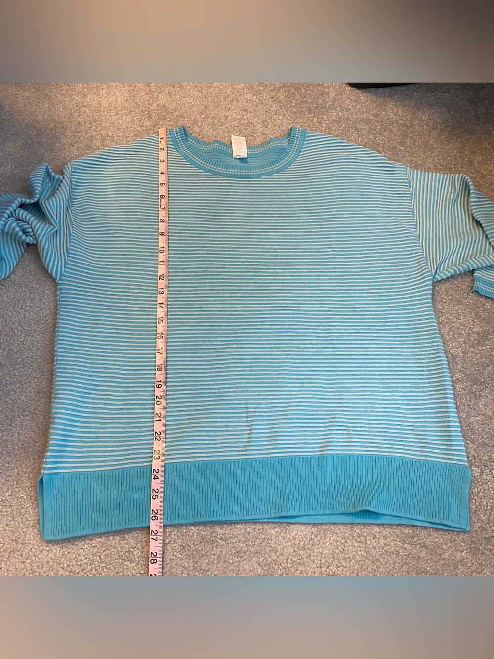 Livi Blue Striped Crewneck Sweater Pullover Womens 14/16 - Picture 5 of 5